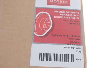 Фото 4 - Гальмівний диск Motrio 8660001810