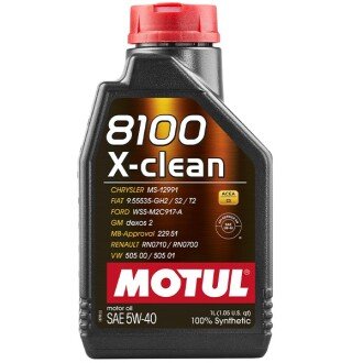 Моторна олива 8100 X-Clean 5W-40, 1 л (854111/843411) - MOTUL 102786