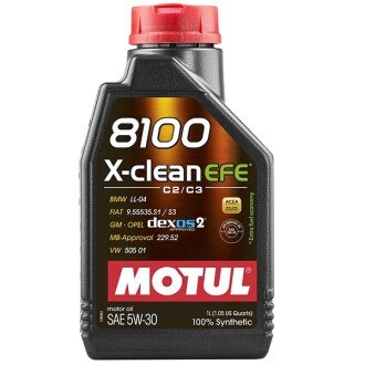 Моторное масло 8100 X-Clean EFE 5W-30, 1 л (109470/814001) - MOTUL 107210