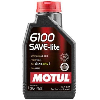 Моторное масло 6100 Save-lite 5W-30, 1 л (839611) - MOTUL 107956