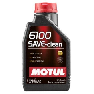 Моторна олива 6100 Save-Clean 5W-30, 1 л (841611) - MOTUL 107960