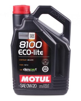 Моторное масло 8100 Eco-Lite 0W-20, 4 л (841154) - (888083265, 888083264, 888010506) MOTUL 108535