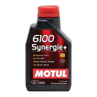 Моторна олива 6100 Sinergie+ 10W-40, 1 л (839411) - (90002E12, 9, KE90099942DAT) MOTUL 108646 (фото 1)