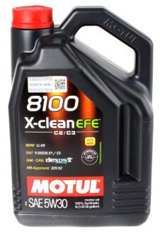 Моторное масло 8100 X-Clean EFE 5W-30, 5 л (814051/107206) - MOTUL 109471