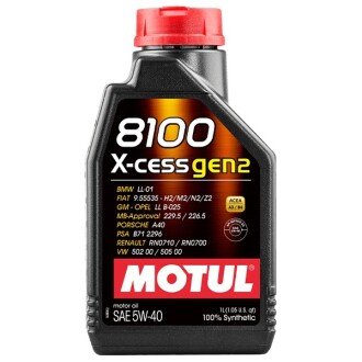 Моторна олива 8100 X-cess Gen 2 5W-40, 1 л (368201) - (g052167M4, 888080836, G052167M2) MOTUL 109774 (фото 1)