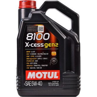 Моторна олива 8100 X-cess Gen 2 5W-40, 5 л - MOTUL 109776