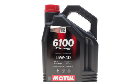 Олива 5W40 Syn-nergy 6100 (4L) (API SP) (ACEA A3/B4) (112962) - MOTUL 368450