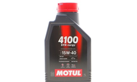 Масло 15W40 4100 Syn-nergy (1L) (API SP) (ACEA A3/B4) (113149) - ((1942050)) MOTUL 386501