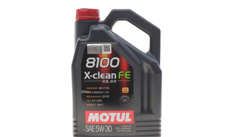 Олива 5W30 X-clean FE 8100 (5L) (ACEA C2/C3/API SP/MB229.52/PSA B71 2290/RN17) 112781 - MOTUL 814151