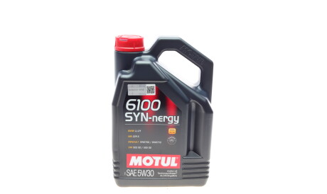 Моторна олива 6100 Syn-nergy 5W-30, 4 л (107971) - (08232P99C1LHE, 08232P99C4LHE, 1942005) MOTUL 838350 (фото 1)