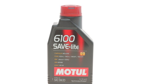 Моторное масло 6100 Save-Lite 5W-20, 1 л (108009) - (002791QT5W20, 71924970236, 7806610) MOTUL 841311