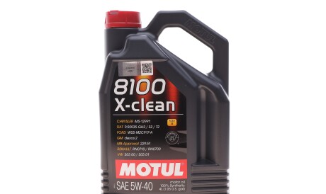 Моторна олива 8100 X-Clean 5W-40, 4 л (104720) - (1942064, 83212365929, 83212465854) MOTUL 843450 (фото 1)