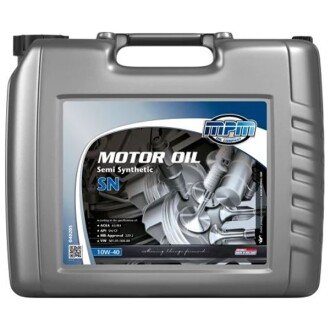 Моторна олива Semi Synthetic SN 10W-40, 20 л - MPM 04020S