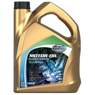Моторна олива PREMIUM SYNTHETIC ECOBLUE 0W20 5л. (API SN+/SP, ILSAC GF-6A, ACEA C5, C6) - MPM 05005ECB (фото 1)