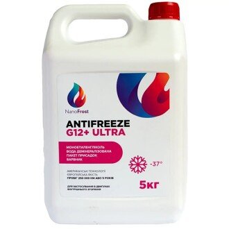 Антифриз Antifreeze G12+ Ultra -37°C рожевий, 5л - NANOFROST 4820241560073 (фото 1)