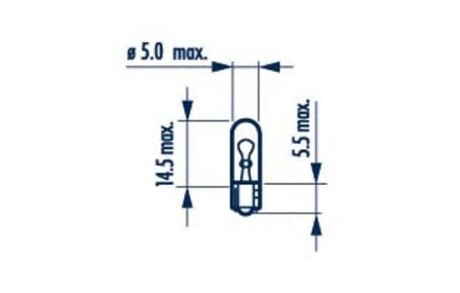 Автолампа W1,2W W2x4,6d 1,2 W прозрачная - NARVA 17040