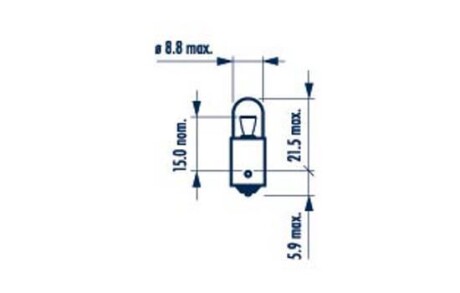 Автолампа T4W BA9s 4 W прозрачная - NARVA 17143