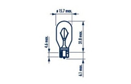 Автолампа W16W W2,1x9,5d 16 W прозрачная - (9101JQ, 9970STW16W, N10591501) NARVA 17631