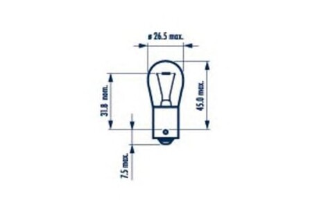 Автолампа P21W BA15s 21 W прозрачная - (9098115009) NARVA 17635