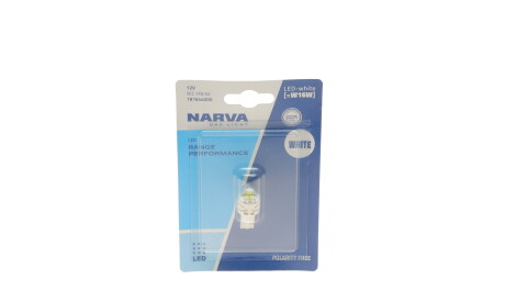 Лампа світлодіодна W16W white LED Range Performance 1,8W W2.1x9.5d - NARVA 181644000