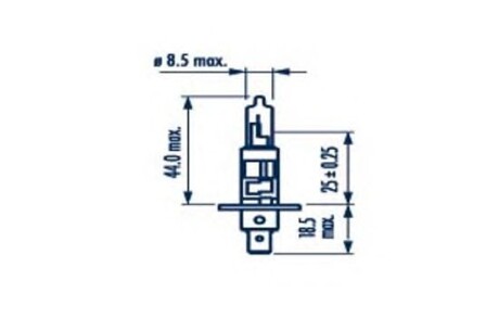 483203000 Лампа H1 12V 55W P14,5S HALOGENE - NARVA 48320