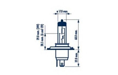 488613000 Лампа H4 12V 60/55W P43T (+50%) RANGE POWER 50+ - NARVA 48861