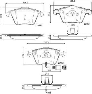 Гальмівні колодки пер. Audi A4/A6/A8 00- - (8J0698151F, 8J0698151A, 4F0698151D) National NP2559 (фото 1)