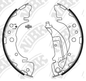 Тормозные колодки барабанные Hyundai Santa Fe 2001-2006 - (5830526A00, 5830526A10) NiBK FN0581 (фото 1)