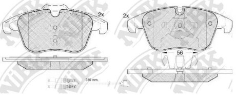 Колодки передние с датчиком Jaguar, Land Rover, Volvo, Ford, PSA - NiBK PN0462W