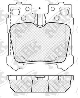 Колодки задние LS460 - (0446650130, 0446650160, 044660W020) NiBK PN1844 (фото 1)