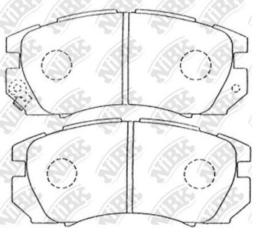 Колодки тормозные передние Subaru Impreza, Legasy - (26296AA040, 26296AA041, 26296AA180) NiBK PN7247 (фото 1)