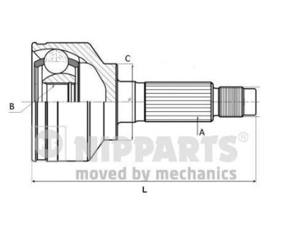 Шарнирный комплект, приводной вал - NIPPARTS J2820302