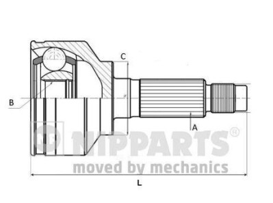Комплект шарнірів, приводний вал - NIPPARTS J2823008