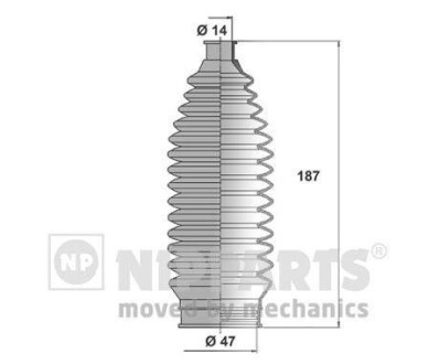Комплект гофрованих кожухів, механізм рульового керування - NIPPARTS J2843011