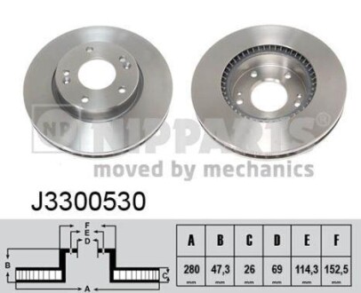 Тормозной диск - (517121C000, 517121C100, 517121C300) NIPPARTS J3300530