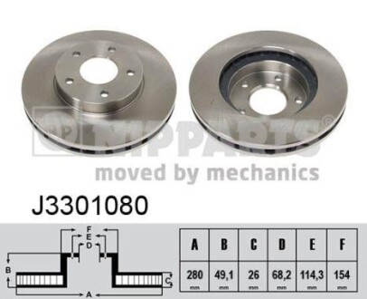 Тормозной диск - (4020640U12, 4020640U02, 402063L103) NIPPARTS J3301080