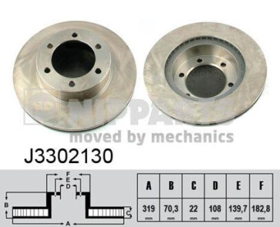 Тормозной диск - (4351235210, 4351260120, 1815204577) NIPPARTS J3302130