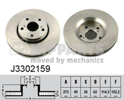 Гальмівний диск - (4351202180, 4351202200, 4351212690) NIPPARTS J3302159