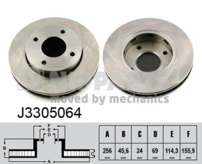 Тормозной диск - (4605A068, 5022347, 4605A068S1) NIPPARTS J3305064