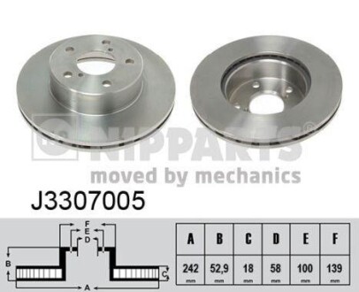 Тормозной диск - (26310AA001, 26310AA010, 26310AA011) NIPPARTS J3307005