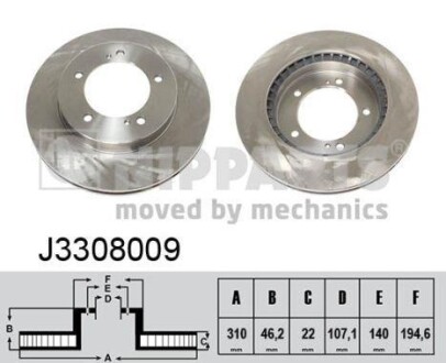 Тормозной диск - (5521177E00, 5521177E01, BG3587) NIPPARTS J3308009