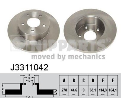 Тормозной диск - (4223051200, 4320631U12, 4320631010) NIPPARTS J3311042