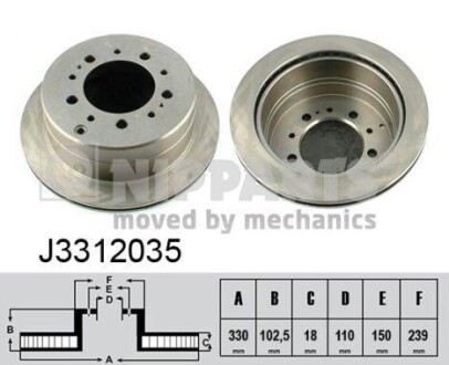 Тормозной диск - (4243160220, 4243160281, 4243160221) NIPPARTS J3312035