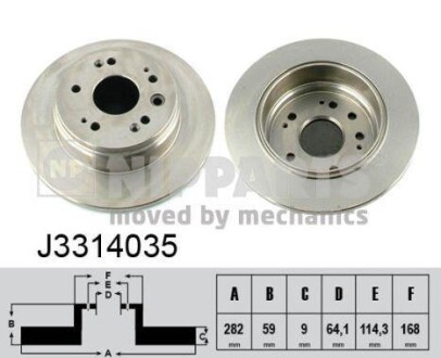 Гальмівний диск - (42510S9AN00, 42510SCAE00, 24010901441) NIPPARTS J3314035