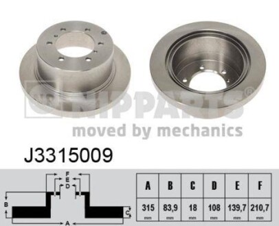 Диск тормозной задний 315mm Pajero,L400,Pajero Sport - NIPPARTS J3315009