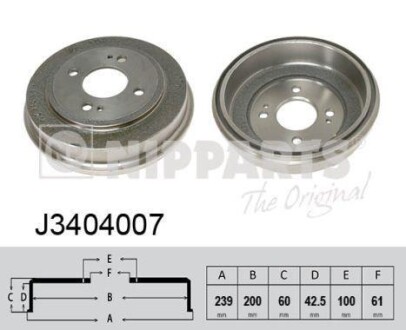 Тормозной барабан - NIPPARTS J3404007