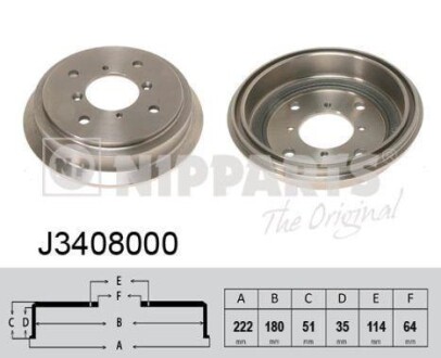 Барабан тормозной - NIPPARTS J3408000