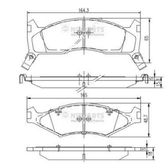 Комплект тормозных колодок, дисковый тормоз - NIPPARTS J3600302