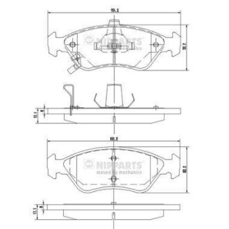 Гальмiвнi колодки дискові - NIPPARTS J3600303