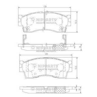 Гальмiвнi колодки дискові - (0K2N13328Z, 0K2N13328ZA, 58115FDA00) NIPPARTS J3600308